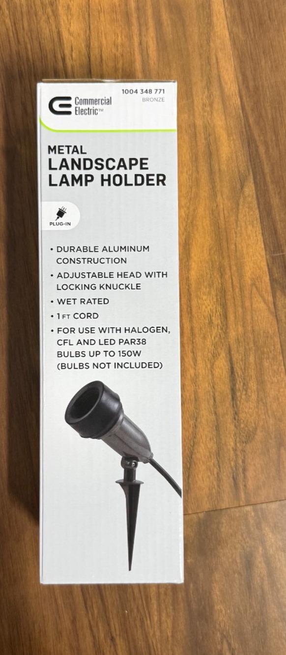 1 PACK - BRONZE METAL Commercial Electric CE Outdoor Spot Light Lamp Holder NEW